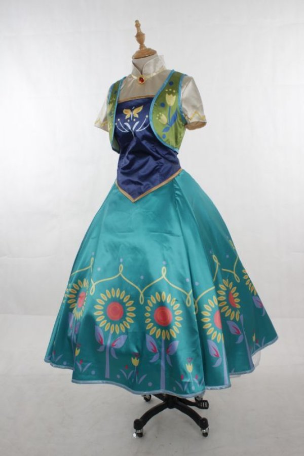 画像1: アナと雪の女王  2015 Fever ANNA Dress 風 コスプレ 衣装 通販 オーダーメイド