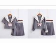画像6: 大きいサイズあり　桜刺繍が可愛い！グレーセーラー服 冬服　学生服 女子高生制服 コスプレ 衣装 通販