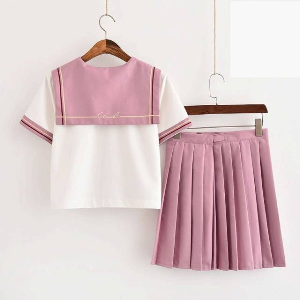 画像2: 大きいサイズあり　ピンクの可愛いスタンダードセーラー服 　学生服 女子高生制服 コスプレ 衣装 通販