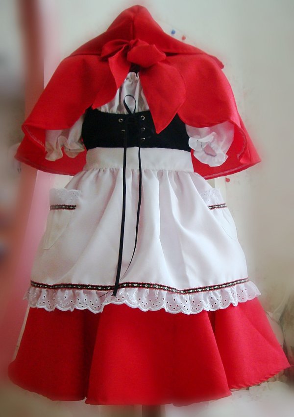 画像1: 可愛い！赤ずきんロリータメイド服ワンピース コスプレ 衣装 通販 オーダーメイド