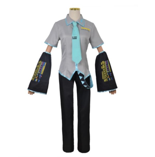 画像1: ボーカロイド　初音ミク　男ミク衣装、ウイッグ、髪飾り、ヘッドホンのセット　風 コスプレ 衣装 通販 オーダーメイド