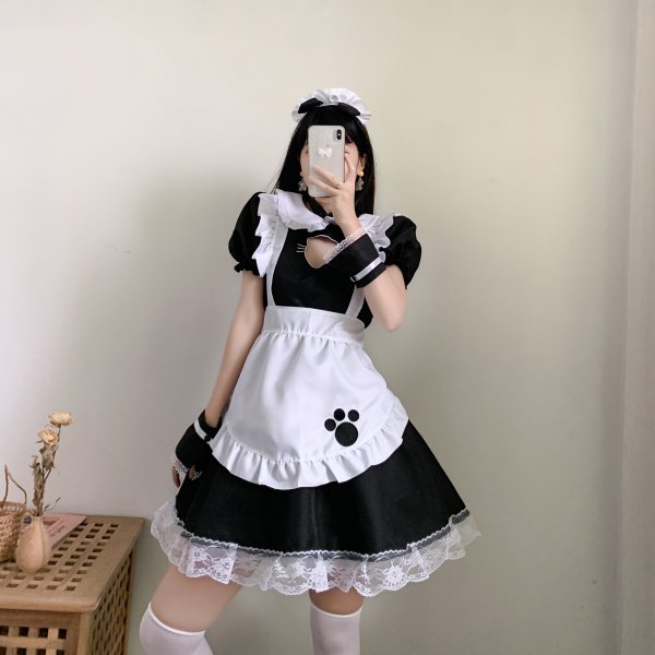 画像4: 胸元オープン　猫メイド服　コスプレ 衣装 通販 オーダーメイド