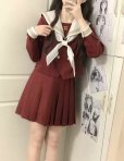 画像2: 可愛い赤のセーラー服　女子高生 ハロウィンJK 制服 コスチューム 女子制服  (2)