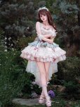 画像1: ライトグリーン/アイボリー ロリータドレス　lolita　 ダンス 3層 バレエ スタイル 蝶結び レースアップ スイート ロリータ ドレス　コスプレ衣装 (1)