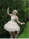 画像2: ライトブルー/アイボリー ロリータドレス　lolita　 ダンス 3層 バレエ スタイル 蝶結び レースアップ スイート ロリータ ドレス　コスプレ衣装 (2)