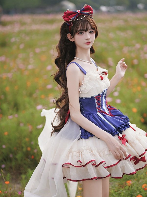 画像2: 白雪姫　ロリータドレス　lolita　 ダンス 3層 バレエ スタイル 蝶結び レースアップ スイート ロリータ ドレス　コスプレ衣装