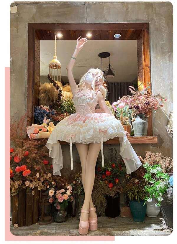 画像2: ロリィタ Lolita ロリータドレス ゆめかわいい ジャンスカ ミニ丈 ジャンパースカート ダンス 姫様 ゴージャス ゴスロリ 甘ロリ 　コスプレ衣装