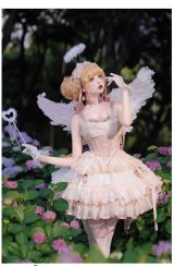 ピンク/アイボリー ロリータドレス　lolita　 ダンス 3層 バレエ スタイル 蝶結び レースアップ スイート ロリータ ドレス　コスプレ衣装