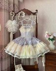 画像7: プリンセスロリータボーンコルセットトップ+ベージュティアードスカートバレエコア 　コスプレ衣装