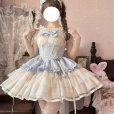 画像3: プリンセスロリータボーンコルセットトップ+ベージュティアードスカートバレエコア 　コスプレ衣装