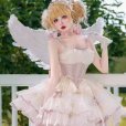 画像9: ピンク/アイボリー ロリータドレス　lolita　 ダンス 3層 バレエ スタイル 蝶結び レースアップ スイート ロリータ ドレス　コスプレ衣装