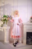 画像8: 可愛い　ライトブルーとピンクのロリータメイド衣装　ロング丈　コスチューム 　コスプレ衣装　