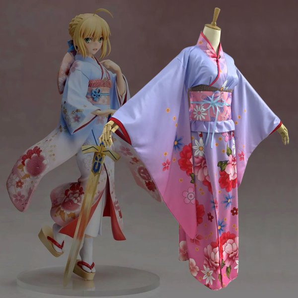 画像1: Fatestay night セイバー 振袖着物 コスプレ 衣装 通販 オーダーメイド