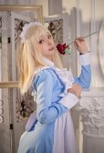 画像10: 可愛い　ライトブルーとピンクのロリータメイド衣装　ロング丈　コスチューム 　コスプレ衣装　