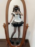 画像9: レトロな黒と白のストライプロリータメイド服　 大きいサイズ　コスプレ衣装