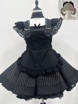 画像3: レトロな黒と白のストライプロリータメイド服　 大きいサイズ　コスプレ衣装