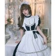 画像3: 英国風　可愛いメイド服 ミニ丈ワンピース コスチューム 半袖 フリル カチューシャ付き 蝶結び コスプレ衣装 (3)