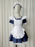 画像2: シンプルな可愛いメイド服 ミニ丈ワンピース コスチューム 半袖 フリル カチューシャ付き 蝶結び コスプレ衣装 (2)