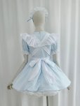 画像4: シンプルな可愛いメイド服 ミニ丈ワンピース コスチューム 半袖 フリル カチューシャ付き 蝶結び コスプレ衣装 (4)