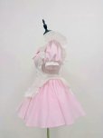 画像5: エプロン付き可愛いメイド服 ミニ丈ワンピース コスチューム 半袖 フリル カチューシャ付き 蝶結び コスプ衣装 (5)