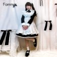 画像2: フリフリエプロン　可愛いメイド服 ミニ丈ワンピース コスチューム 半袖 フリル カチューシャ付き 蝶結び コスプレ衣装 (2)