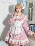 画像5: レトロなセーラー服風可愛いメイド服 ミニ丈ワンピース コスチューム 半袖 フリル カチューシャ付き 蝶結び コスプレ衣装 (5)