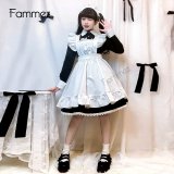 フリフリエプロン　可愛いメイド服 ミニ丈ワンピース コスチューム 半袖 フリル カチューシャ付き 蝶結び コスプレ衣装