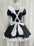 画像2: 十字架　可愛いメイド服 ミニ丈ワンピース コスチューム 半袖 フリル カチューシャ付き 蝶結び コスプレ衣装 (2)
