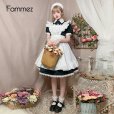 画像7: 英国風　可愛いメイド服 ミニ丈ワンピース コスチューム 半袖 フリル カチューシャ付き 蝶結び コスプレ衣装 (7)