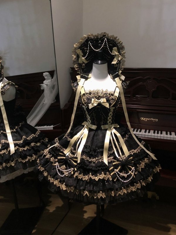 画像1: ゴスロリ ロリータ ワンピース ゴシック ハロウィン コスプレ アイドル衣装 ノースリーブ ミニ丈 可愛い ドレス 原宿系 姫 JSK コスチューム 仮装 パーティー イベント ライブ 撮影 レディース きれいめ 演出服 学園祭 