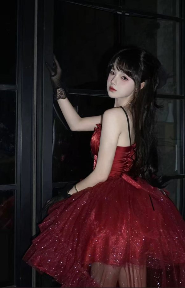 画像10: フランスのプリンセスドレス、夏のロリータドレス、妖精のトレイン、白い月光のスパンコールの誕生日の大人のドレス