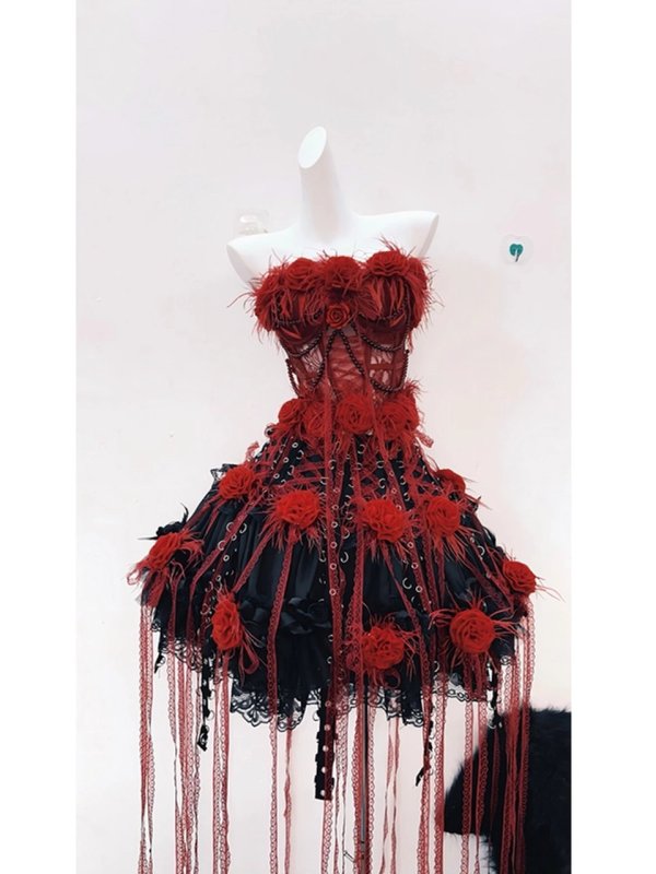 画像2: ゴシックスタイルのセクシーなヨーロッパとアメリカのホットガールの衣装ステージパフォーマンス音楽フェスティバルスーツレースコスプレ 衣装 通販 オーダーメイド