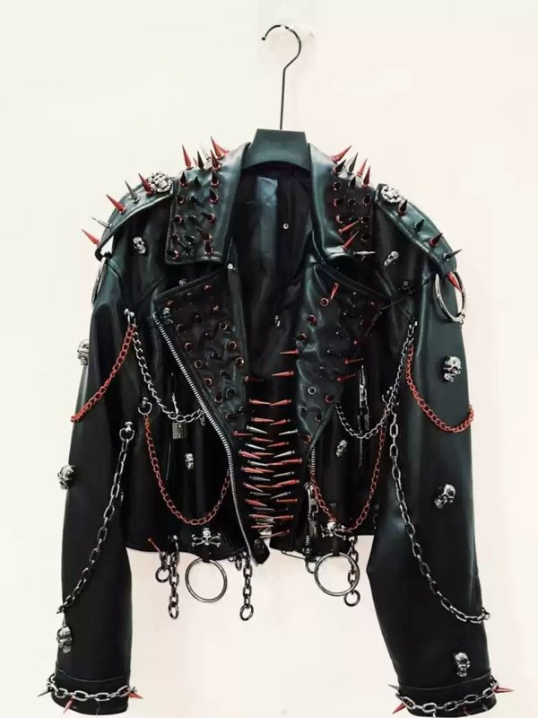 画像4: パンクレザージャケット、ヒップホップレザージャケット、ロックレザージャケット、ヘビーデューティーレザージャケットコスプレ 衣装 通販 オーダーメイド