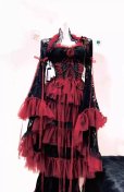画像7: 深紅のゴシックドレスコートドレス、オリジナルドレス、ふくらみのあるドレス、、ビーズドレス、ダークドレスコスプレ 衣装 通販 オーダーメイド (7)