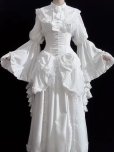 画像3: 仮装舞踏会 ロリータ ハイウエストスカート lolita 上着 ダーク系ゴシック風 ロング ジャンスカ lolita cla 仮装舞踏会 ハロウィン 黒 白 ワンピース ロリータ フィッシュテール リボン レディース ゴスロリ 姫系 プリンセス風 コスプレコーディネート かわいい 仮装 (3)