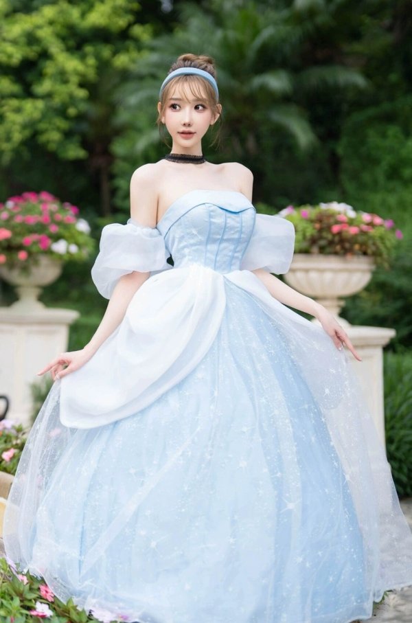 画像1: シンデレラ プリンセス ワンピース ドレス 　コスプレ 衣装 通販 オーダーメイド