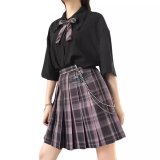 チェックスカート　ブラック　セーラー服 女子高生 ハロウィンJK 制服 コスチューム 女子制服 