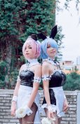 画像5: ウイッグ付きｖRe:ゼロから始める異世界生活 レムラム　バニーガール　 コスプレ 衣装 通販 オーダーメイド