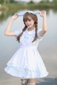 画像9: うさ耳付き　胸元ハートな可愛いメイド服　コスプレ 衣装 通販 オーダーメイド