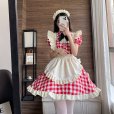 画像4: キュートなチェック柄　ロリータメイド服　　コスプレ 衣装 通販 オーダーメイド