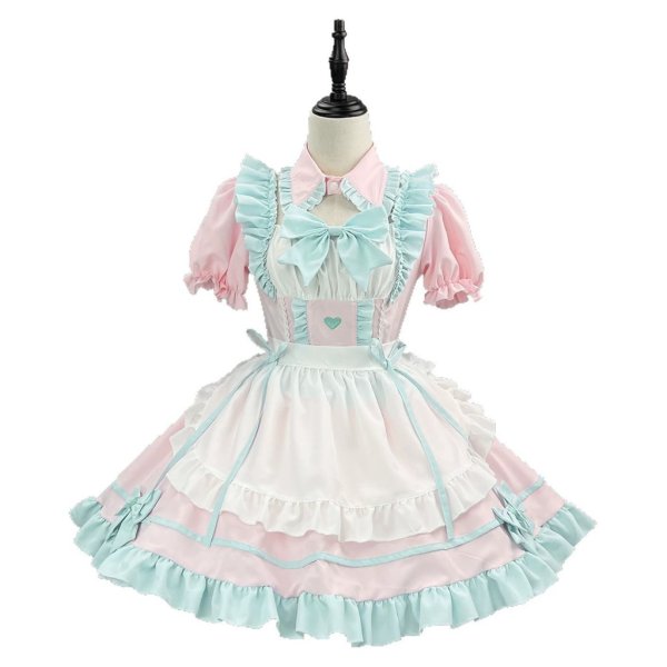 画像1: 可愛い！！カラフルロリータメイド服　　コスプレ 衣装 通販 オーダーメイド