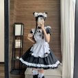 画像8: 和製黒クラシックメイド服ソフトガールロリータロリータメイドカフェドレス