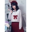 画像1: 襟の刺繍が可愛いピンク　お嬢様系セーラー服 学生服 女子高生制服 コスプレ 衣装 通販 (1)