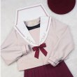 画像6: 襟の刺繍が可愛いピンク　お嬢様系セーラー服 学生服 女子高生制服 コスプレ 衣装 通販 (6)