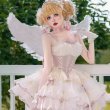 画像9: ピンク/アイボリー ロリータドレス　lolita　 ダンス 3層 バレエ スタイル 蝶結び レースアップ スイート ロリータ ドレス　コスプレ衣装 (9)