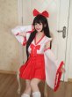 画像5: 巫女風 メイド服 大きいサイズ　コスプレ 仮装 コスチューム フリル リボン エプロン 制服 ウェイトレス 女の子 可愛い 萌え 正統衣装 原宿 お嬢様 文化祭 ハロウィン (5)