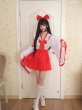 画像4: 巫女風 メイド服 大きいサイズ　コスプレ 仮装 コスチューム フリル リボン エプロン 制服 ウェイトレス 女の子 可愛い 萌え 正統衣装 原宿 お嬢様 文化祭 ハロウィン (4)