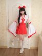画像8: 巫女風 メイド服 大きいサイズ　コスプレ 仮装 コスチューム フリル リボン エプロン 制服 ウェイトレス 女の子 可愛い 萌え 正統衣装 原宿 お嬢様 文化祭 ハロウィン (8)