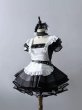 画像11: レトロな黒と白のストライプロリータメイド服　 大きいサイズ　コスプレ衣装 (11)