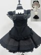 画像12: レトロな黒と白のストライプロリータメイド服　 大きいサイズ　コスプレ衣装 (12)